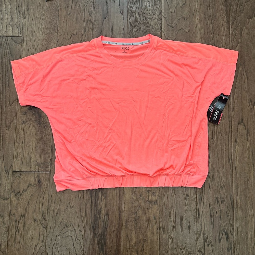 NWT Zelos coral workout top size large